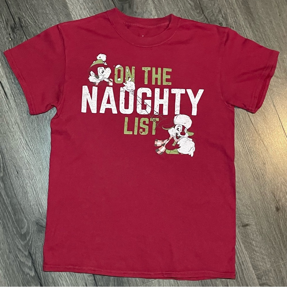 Disney Parks Disneyland Chip and Dale, Christmas T-shirt - naughty list